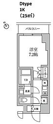 RESIDIA日本橋馬喰町2 1Kの間取図画像