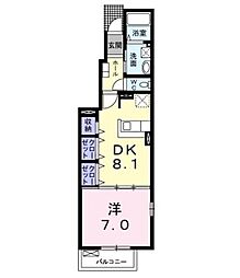 カーサ・プラシード 1DKの間取図画像
