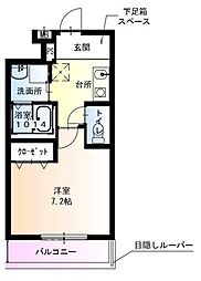JR片町線(学研都市線) 徳庵駅 徒歩5分の賃貸アパート 1階1Kの間取り