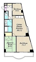 ロイヤルタウン下九沢 2階3LDKの間取り