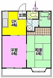 メゾン・ド・プランタン1番館 2DKの間取図画像