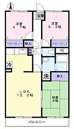 グランエスト浦和 3LDKの間取図画像