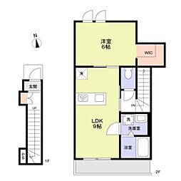 Forest maison 百合 1LDKの間取図画像