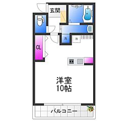 EALレジデンス2 ワンルームの間取図画像