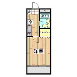 アーバイン 1Kの間取図画像