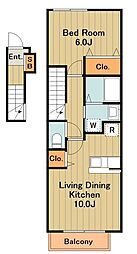 アルバータ5 2階1LDKの間取り