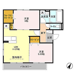 シーガル2 2LDKの間取図画像