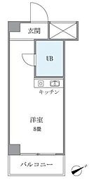レジデンス若松 ワンルームの間取図画像