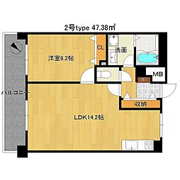 ラスティング銭通 1LDKの間取図画像
