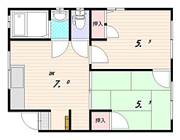 ひかりハイツ 2DKの間取図画像