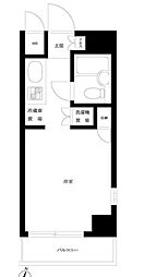 東急池上線 御嶽山駅 徒歩4分の賃貸マンション 3階ワンルームの間取り