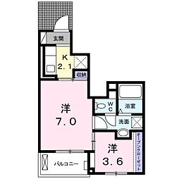 マルベリー 2Kの間取図画像