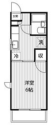 コーラルハイツ星川壱番館 1Kの間取図画像