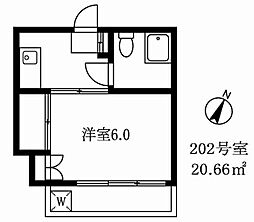 ビジョンビル 1Kの間取図画像