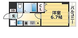 スワンズ神戸三宮イースト 1Kの間取図画像