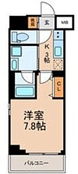 若松河田ステーションレジデンス 1Kの間取図画像