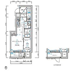 RELUXIA武蔵中原 1DKの間取図画像