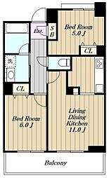 グラディート町田 2LDKの間取図画像