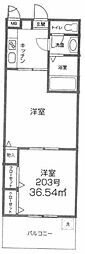 ヘリオス378相互 2Kの間取図画像