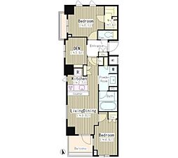 パークリュクス初台 2階2LDKの間取り