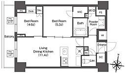 コンフォリア森下リバーサイド 2LDKの間取図画像
