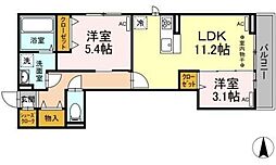 アネモネ元本郷 2LDKの間取図画像