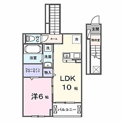 アヴィニア　グランツ 2階1LDKの間取り