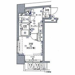 シンシア蒲田ステーションプラザ 6階1Kの間取り