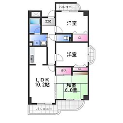 ロサノS北豊中 3LDKの間取図画像