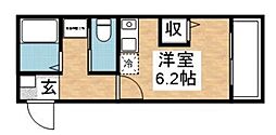リック六本松 ワンルームの間取図画像