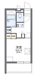 レオパレス楠2 1Kの間取図画像