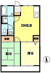 マリアージュ・フレール 2DKの間取図画像
