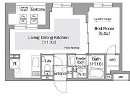 コンフォリア・リヴ文京護国寺 1LDKの間取図画像