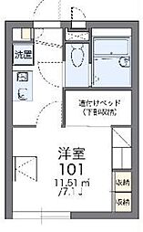 レオパレスアンティーク 1Kの間取図画像