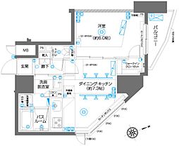ズーム駒込 9階1DKの間取り