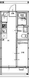 FLAT6 1DKの間取図画像