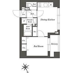 ブランシエスタ品川大井町パークエッジ 1階1DKの間取り