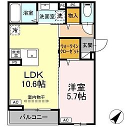 Asset-Court曙町 3階1LDKの間取り