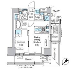 パークアクシス西巣鴨 1LDKの間取図画像