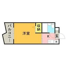 メゾン・ド・クレール ワンルームの間取図画像