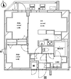crealpremier浅草橋 2LDKの間取図画像