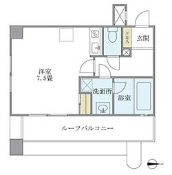 京急本線 新馬場駅 徒歩2分の賃貸マンション 5階ワンルームの間取り