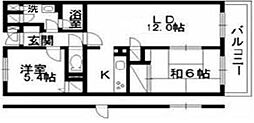 エスポワール新松戸 2LDKの間取図画像