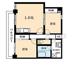 サンライズ根津 2LDKの間取図画像