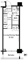 パークアクシス浜松町 1Kの間取図画像