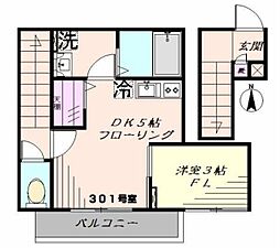 ゼルコーバグローブ 1DKの間取図画像