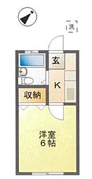 ドムス板橋本町 2階1Kの間取り