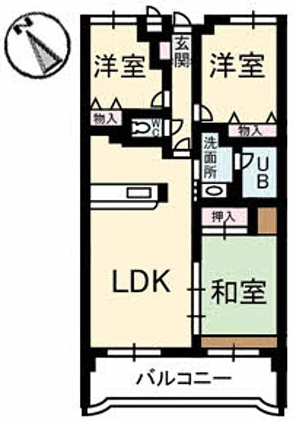 カーサ古江 A0204｜広島県広島市西区古江上２丁目(賃貸マンション3LDK・2階・69.30㎡)の写真 その2