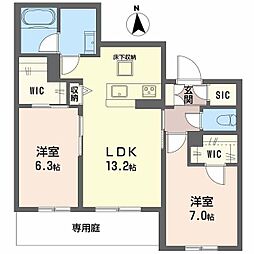 シャルール メゾン 2LDKの間取図画像