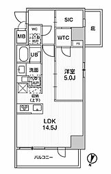 シーズンフラッツ新大塚 4階1LDKの間取り